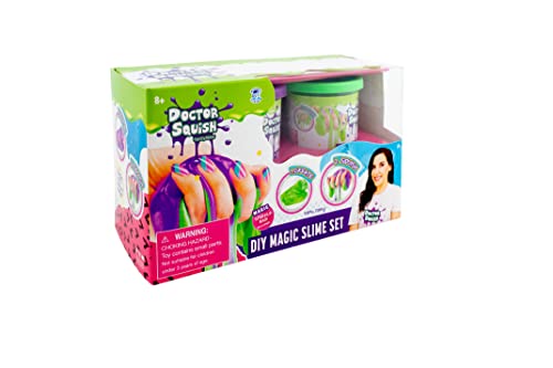 Doctor Squish - DIY Magic Slime Set, Twin Pack (Green & Purple), with Bag of Sparkles, Ages 8+